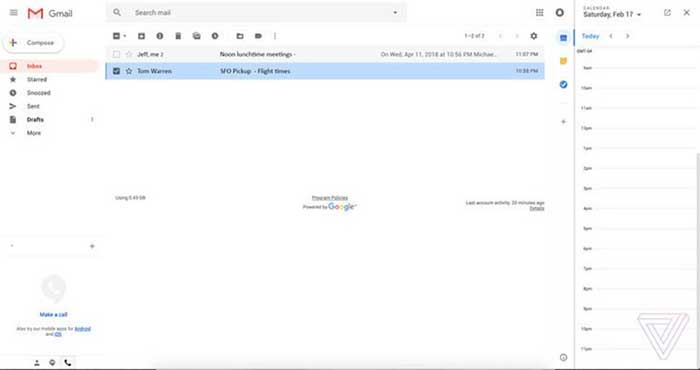diseño funciones gmail barra lateral tareas